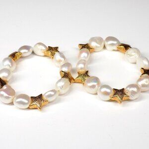 Baublebar Real Keshi Pearls Stretch Bracelet Bracelets Gold-tone Stars 6 & 6.5"